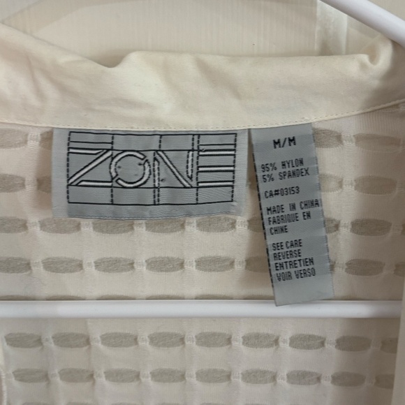 Unreal white long sleeve collard semi sheer y2k 90s shirt - Picture 2 of 7